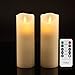 Vinkor Flameless Candles Flickering Flameless Candles Set of 2 Decorative Flameless Candles: 6" Classic Real Wax Pillar with Moving LED Flame & 10-Key Remote Control 2/4/6/8 Hours Timer (Ivory)