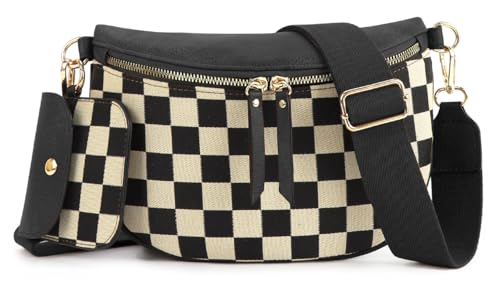 Checkerboard Purses for Women PU Leather Chest Bag Medium Sized Shoulder Bag Plaid Crossbody Bag 2025