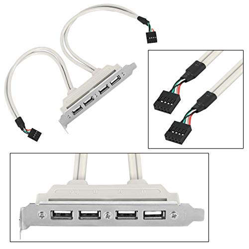 RiaTech 4 Ports USB 2.0 Header Port Slot Plate Adapter Panel Cable Female Screw to Motherboard 9pin Header Back PCI Rear Panel Bracket for Desktop Computer - Image 7