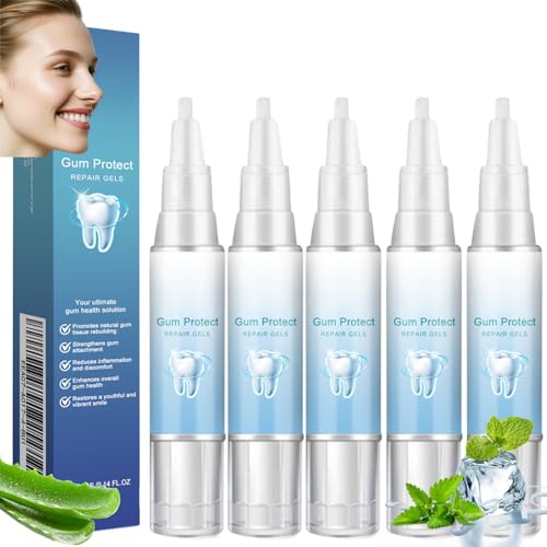 2025 Mullend Teeth Repair Gel 5 Pcs Mullein Gum Repair Gel Gum Shield Therapy GelTeeth Whitening Essence Pen Natural Toothpaste Treatment Protect Gums & Oral Care Deeply Cleaning Toothpaste (5PCS)