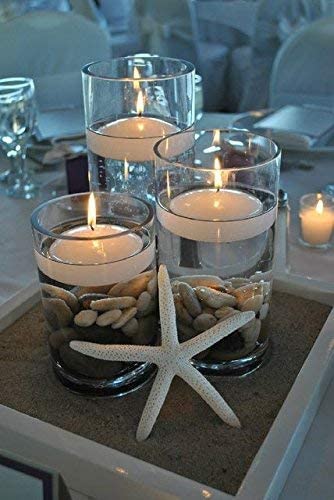 Ciphands 10 Hour Floating Candles, 3'' White Unscented Dripless Wax Discs, For Cylinder Vases, Centerpieces At Wedding, Party, Pool, Holiday (24 Set) #TOP2