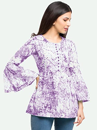 Image of Yash Gallery Women's Cotton Tie and Dye Straight Top