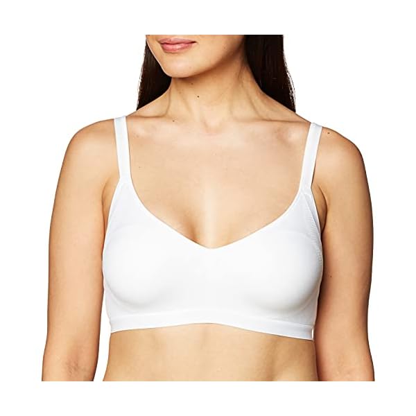 Warner's womens Blissful Benefits Underarm-smoothing With Seamless Stretch Wireless Lightly Lined Comfort Rm3911 T Shirt Bra, White, Large US