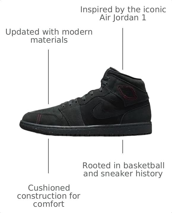 Image of Nike Men's Air Jordan 1 Mid Sneaker | Casual Shoes