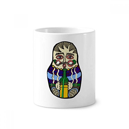 Organisateur matriochka russe tasse en céramique blanche anti-basculement pour brosses