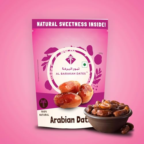 Image of Al Barakah Arabian Dates 800g (400gram Pack Of 2) | Authentic Khalas Dates | Naturally Sweet & Delicious | Healthy Snack | Perfect for Gifting & Recipes