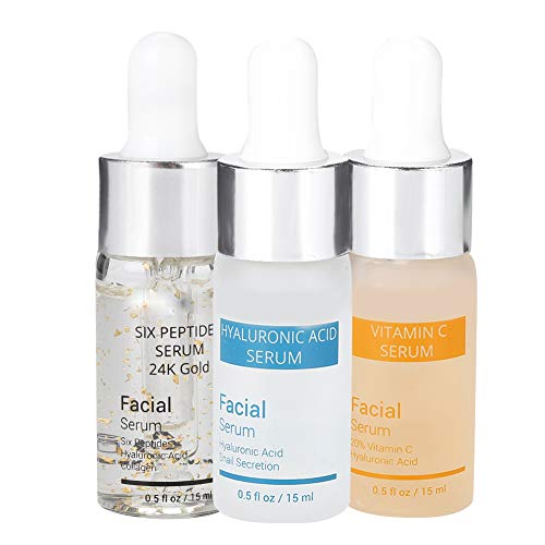 Hyaluronic Six Peptidos - Sérum de oro de 24 quilates antiedad + ácido hialurónico y caracol secreciones filtradas hidratante + vitamina C Sérum blanqueador, cuidado de la piel