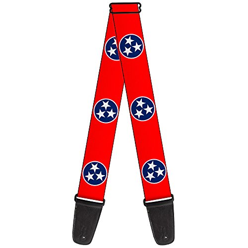 Image of Buckle-Down GS-W32093 inchTennessee Flag Stars Red /White /Blue inch Guitar Strap