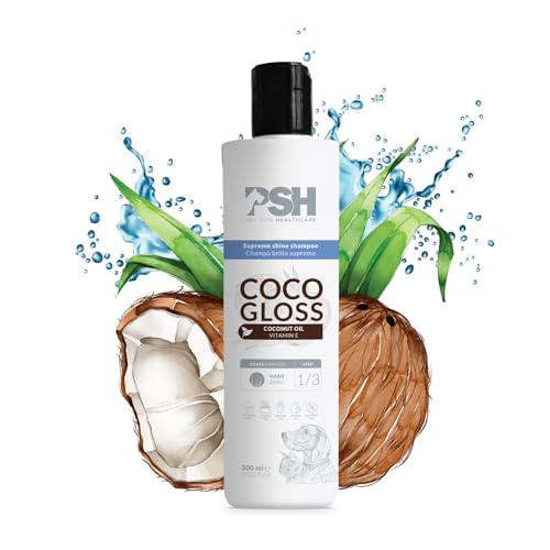 PSH Hard Coconut Shampoo - Champú Frutal con Aceite de Coco para Perros y Gatos - Brillo Supremo e Hidratación - Ideal para Mantos Duros - Uso Frecuente - 300 ml