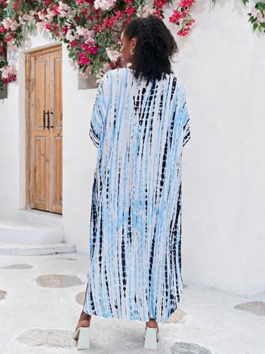 Image of Kaftan Dresses for Women Plus Size Bathing Suit Cover up Caftan Maxi Beach Dresses