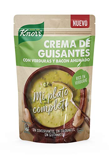 Knorr - Mi Plato Completo  Crema de Guisantes con Verduras y Bacon Ahumado - 375 ml
