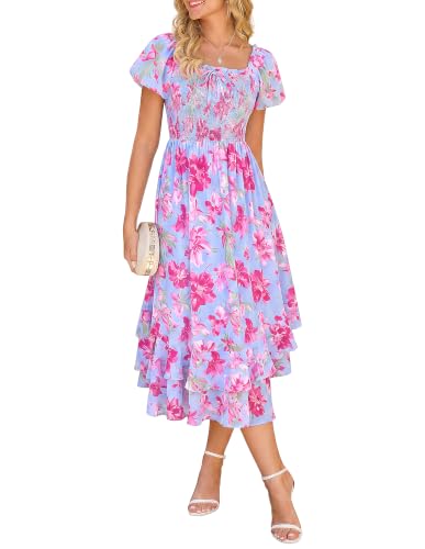 Image of GRACE KARIN Womens Summer Floral Maxi Dress 2026 Flowy Wedding Guest Dress A Line Boho Dresses Fashion Clothing with Pockets