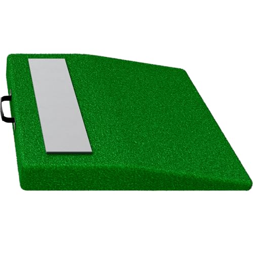 AORSUS Portable Pitching Mound for Baseball Pitchers Softball Pitching Training for Indoor Outdoor Wood Plate Green Turf 30 x 30 x 4.5 Inch