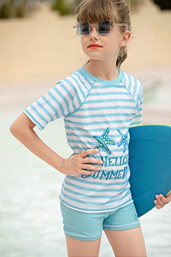 Image of weVSwe Girls Rash Guard Set 2-Piece UPF 50+ Sun Protection Swimsuit 2T-14 Years