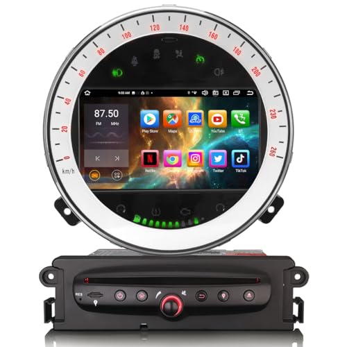 Android 14 6GB+128GB 8 Núcleos DAB+ Radio Coche Estéreo para BMW Mini Cooper R56 Countryman 2007-2013 Navegador GPS Inalámbrico CarPlay Android Auto WiFi 4G USB CD DSP Bluetooth 5.0 7 Pantalla táctil