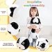 FFxiong 22 inch 4 lbs Weighted Cow Stuffed Animal Cute Plushies Doll Large Plush Toy Cow for Relieve Anxiety Soft Body Hug Pillow Gift for Kids Girls Boys Birthday Valentines