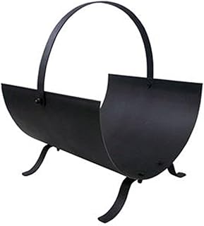 tradefirst Round Log Baskets For Wood Burner 【|】 Fireplace Stand Holder 【|】 Fireplace Coal Bucket 【|】Log Holder For Fireplaces_ Black