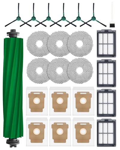 505 Combo Zubehör für iRobot Roomba Plus 405/505 Combo Robot Staubsauger, 24 Stück 405 Combo Ersatzteile Zubehörset: 1 Hauptbürste, 6 Seitenbürsten, 4 HEPA Filter, 6 Staubsaugerbeutel, 6 Wischtücher