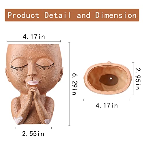 Face Planters Pots Succulent Flower Pot Cute Head Planter - for Indoor Outdoor Plants