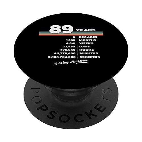 89 cumpleaños vintage 89 años retro 1068 meses semanas PopSockets PopGrip Intercambiable