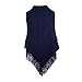 Iristide Women's Loose Cloak Poncho With Stylish Trumpet Button,Pullover Wrap (navy)