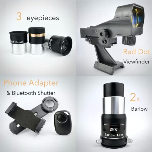 Telescópio SpectrumOI para adultos, telescópio para adultos, presente de astronomia, telescópio para