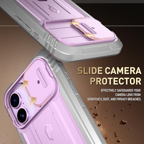 Image of Poetic for iPhone 17 Case with Camera Control Capture Button, [Slide Camera Cover] [Built-in Stand] [Built-in Screen Protector] Full-Body Military Grade Rugged Phone Case for iPhone 17, Purple