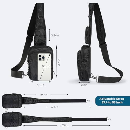 Image of Sling Bag, Crossbody Bag with Zipper Lock, RFID & Water Resistant for Women and Men Small Chest Bag for Travel Casual