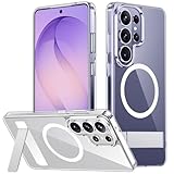 SPIDERCASE Magnetic for Samsung Galaxy S26 Ultra Case,[Built-in Invisible Kickstand][Compatible with Magsafe] Anti-Scratch Shockproof Slim Phone Case for S26 Ultra,Clear