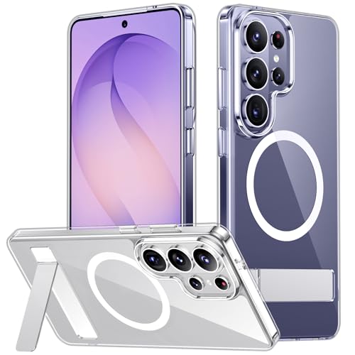 SPIDERCASE Magnetic for Samsung Galaxy S26 Ultra Case,[Built-in Invisible Kickstand][Compatible with Magsafe] Anti-Scratch Shockproof Slim Phone Case for S26 Ultra,Clear