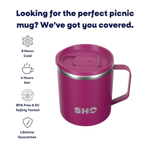 SHO Flexi - Ultimate Insulated Stainless Steel Reusable Coffee Mug - 4 Hours Hot, 8 Hours Cold - 370ml - BPA Free (370ml, Very Berry) - Image 2