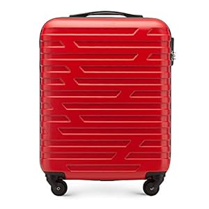 Stevige kleine koffer kofferwagen handbagage van WITTCHEN ABS 54 x 39 x 23 cm 2,8 kg 38 L grijze koffer voor handbagageplank Rood