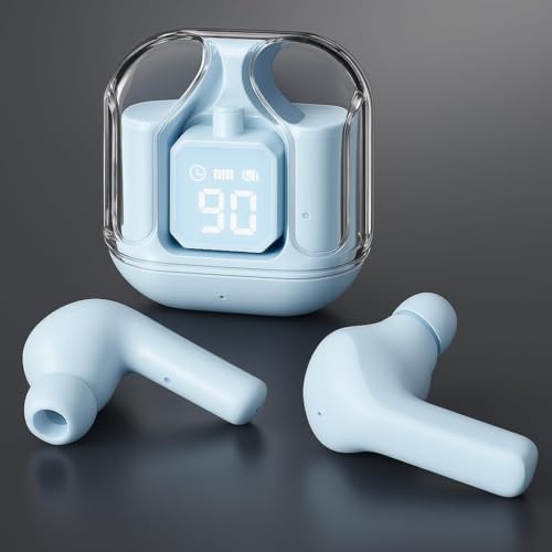 Image of UltraPods Max True Wireless Earbuds with Bluetooth 5.1, Enhanced Sound Quality, Touch Control,Long Playtime Life, Noise Cancellation & Comfortable Fit (BLUE)