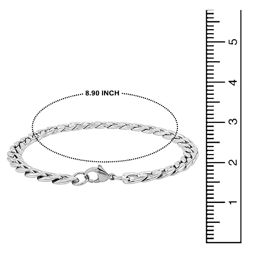 Image of Nakabh Combo of Chain Stainless Steel Wrist Bracelet for Men Boys Unisex (2220261P)