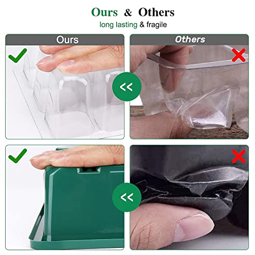 Fox·Bunny Anzuchtkasten, 3 Stück 36 Zellen Zimmergewächshaus Anzuchtkasten, Pflanzen Anzucht Set mit Deckel und Belüftung für Sämling Pflanze, Schwarz