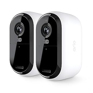 Arlo Essential Security Camera 2K | Indoor – Outdoor | 2nd Gen | Wireless with Spotlight, 2-Way Audio, Color Night Vision, Live Stream, Motion Activiation, Real Time Notifications – White, 2 Camera