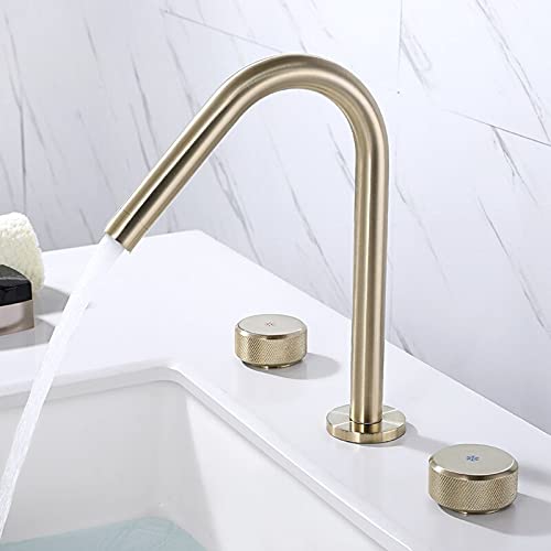 Robinet d'évier en laiton noir et or pour une salle de bain moderne