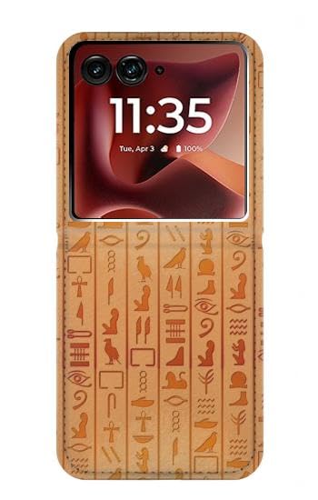 Étui Razr 60 Ultra en cuir premium style hiéroglyphes égyptiens