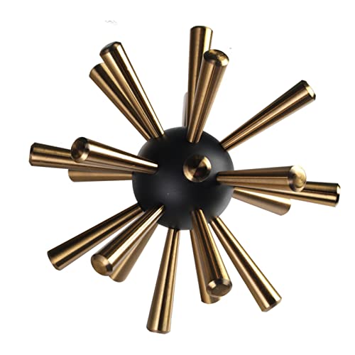Ornement moderne boule d'épine dorée pour décorer un meuble de salon