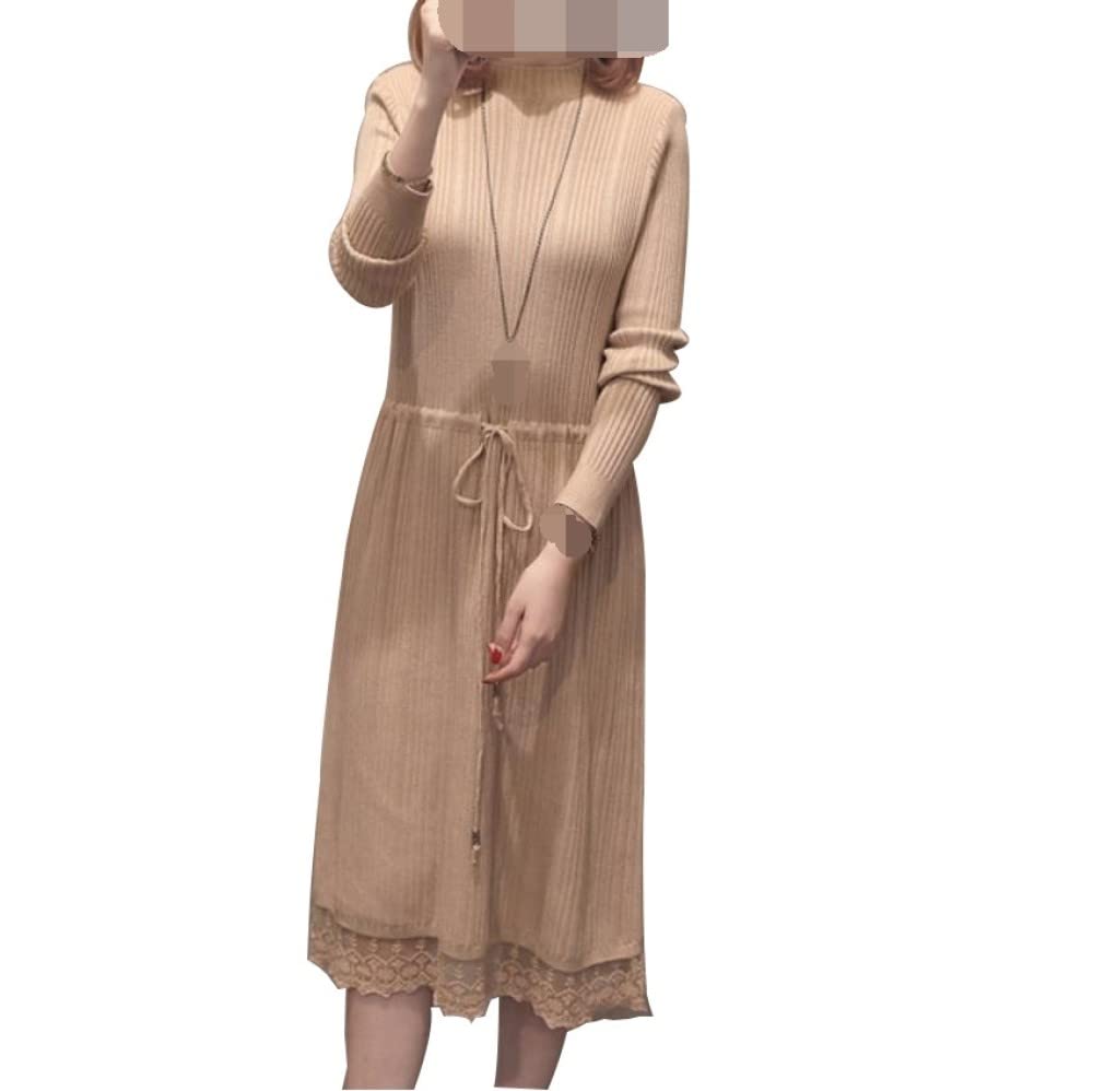 Pulls Tricot Femme,Pull À Col Roulé pour Femme avec Cordon De Serrage À La Taille Pull en Tricot Pull Kaki Hauts Élégants Pull De Printemps Bas Classique Cadeau pour Petite Amie Fête des Mère
