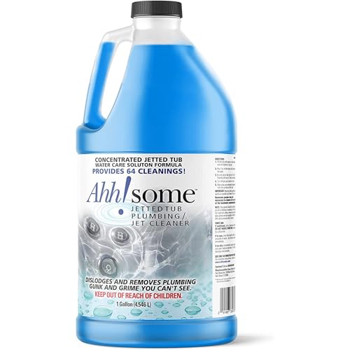 AhhSome Jetted Tub & Hot Tub Cleaner Powerful Spa Bath Cleaning Solution for Jacuzzis & Whirlpools 1 Gallon (64 Treatments) Professional Grade Septic Safe Solution for Hot Tubs Made in USA