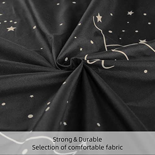 Sfj-Ca Zodiac Bedding Set Black Gothic Comforter Cover Queen Space Galaxy Duvet Cover 3 Pcs Space Printed Quilt Cover, 1 Duvet Cover + 2 Pillow Shams #TOP5