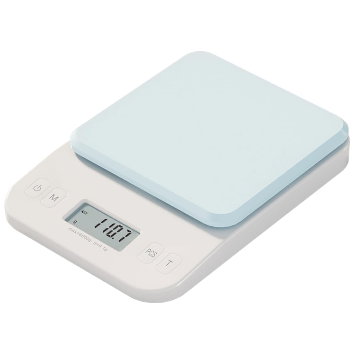 YRY White Elf Pro - Báscula digital de cocina de 6 kg/0,1 g, báscula para hornear ultra precisa con pantalla LCD retroiluminada, función de tara, conversión de 9 unidades, perfecta para café, hornear
