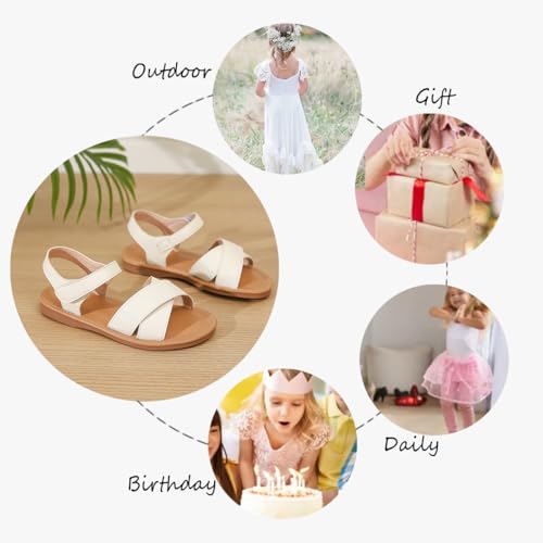 Image of Toddler Girls Sandals Summer Flats Dress Shoes for Baby Little Kids Girl