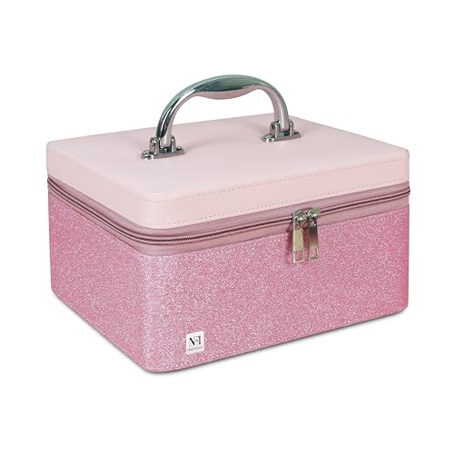 Image of NFI essentials Makeup Box, Cosmetic Organiser for Women, Vanity Box for Bridal, Large Capacity Case for Cosmetics, Skincare, Brushes & Lipsticks, Singardani Box for Home & Travel