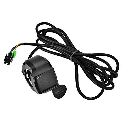 12V - 99V E-Bike Acelerador de Pulgar Gire el Acelerador Indicador de Pantalla con Pantalla LCD Voltaje de la batería Interruptor de alimentación Controlador de Velocidad para el Pulgar