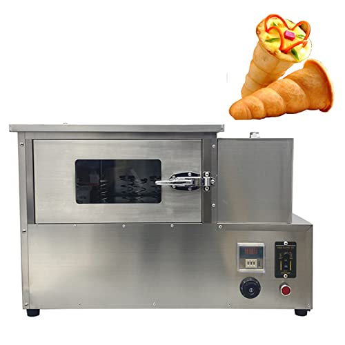 TECHTONGDA Commercial Pizza Cone Oven, Multipurpose Pizza Maker with 12pcs Pizza Cone Bases, Removable Tray, Stainless Steel Electric Rotational Pizza Oven