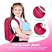 CNRYRIO Kids Backpack Pop it Fidget Toys Backpack Book Bag for 4-12 Years Old Boys and Girls Back to School, Double Compartment, Adjustable Straps, Kids Holiday Gift Pink Large 17