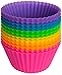 Silicone Muffin Cups for Baking and Bonus Gift Jar, Set of 12 Reusable Silicone Cupcake Liners for Baking, Nonstick Silicone Baking Cups, Bento Lunch Box Dividers, Cupcake Molds & Ramekins