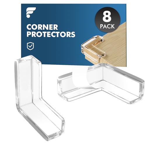 shinfly Corner Protectors for Baby, 8 PACK Thick Table Furniture Edge Protectors for Kids with Strong Adhesion, Sharp Corners Guard & Edge Safety Proofing(Clear, Right Angle)